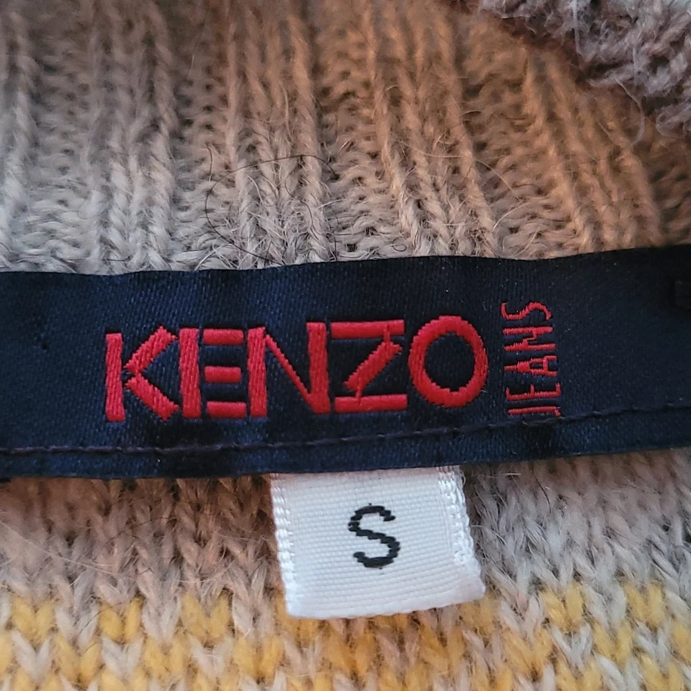 Kenzo Pull Over Wool Alpaca Sleeveless Sweater Vest with Pompoms - Picture 6 of 12